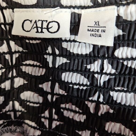 Cato Women's Skirt Pullon Black White asymetrical hem XL elastic waist lined - Picture 8 of 12
